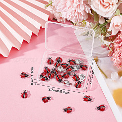 30 шт. эмалевые подвески в виде божьей коровки из платинового сплава&nbsp;ENAM-SC0003-06