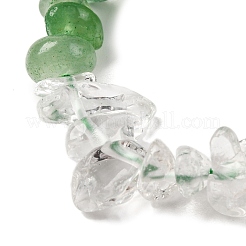 Нити бусин из натурального кварцевого кристалла и зеленого авантюрина&nbsp;G-L610-A01-01