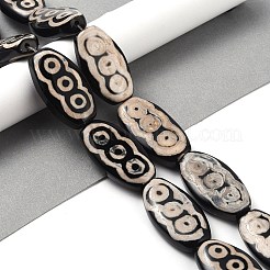 Овальные с рисунком в виде одного глаза нити бусин дзи в тибетском стиле&nbsp;G-NH0001-14A