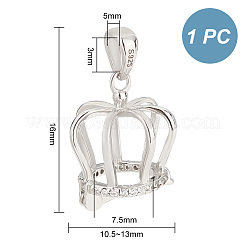 Антикоррозийные 1шт 925 подвески из стерлингового серебра с микропаве из кубических цирконий&nbsp;STER-PH0001-24P