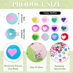 100шт бусины из полимерной глины ручной работы&nbsp;CLAY-TA0001-82B