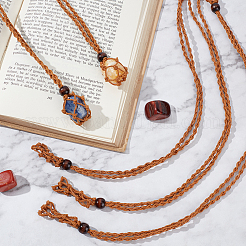 6 шт. регулируемый вощеный шнур макраме мешочек пустой держатель для камней изготовление ожерелья&nbsp;NJEW-BBC0001-08B