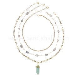 Подвеска-пуля из натурального зеленого авантюрина с двумя концами&nbsp;NJEW-JN05477-02