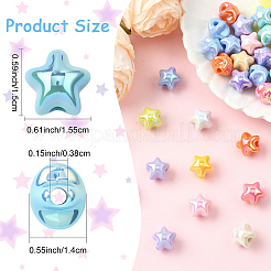 50шт акриловые бусины с УФ-покрытием&nbsp;OACR-YW0003-90