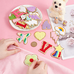 30 шт. 30 стиля полотенечная ткань компьютерная вышивка ткань приклеиваемые/пришивные заплатки DIY-PH0023-23