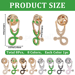 8 шт. 8 цвета креативные броши из цинкового сплава&nbsp;JEWB-CP0001-33