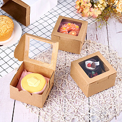 Квадратные бумажные коробки для печенья с квадратным прозрачным окном&nbsp;CON-TAC0001-12B-02