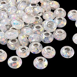 Прозрачные европейские бусины-рондель из смолы&nbsp;RESI-S023-02