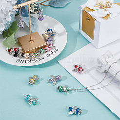 24шт 12 цвета стеклянные жемчужные подвески&nbsp;PALLOY-GO00070