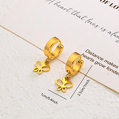 Полые серьги-кольца в форме бабочки из нержавеющей стали&nbsp;GZ3322