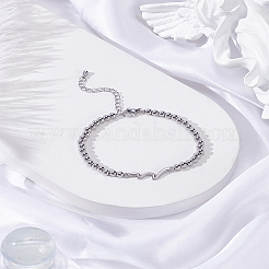 1шт 301 нержавеющая сталь шариковые цепочки браслеты для женщин и мужчин&nbsp;BJEW-LP0001-45P