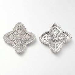 Филигранные цветок латунные микро проложить кубического циркония подвески&nbsp;ZIRC-L034-03-FF