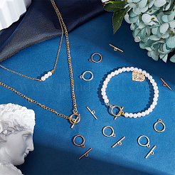 Сплавочные застежка тоггл тибетского стиля&nbsp;TIBE-PH0004-01-NR-WH