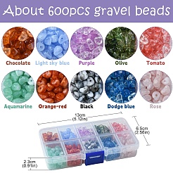 590шт 10 цвета прозрачные акриловые бусины&nbsp;OACR-YW0001-91