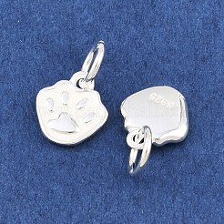 925 подвеска с белым отпечатком лапы из стерлингового серебра с эмалью&nbsp;STER-A049-05S