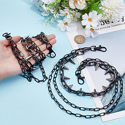 2 шт. алюминиевый и железный шип заклепки кисточки цепи ремень&nbsp;AJEW-UN0002-11EB