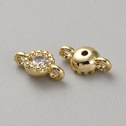 Звенья из настоящей 14-каратной позолоченной латуни с фианитом KK-WH0064-39G-10