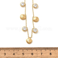 Ожерелья-нагрудники для женщин из нержавеющей стали 304 с прозрачным кубическим цирконием&nbsp;NJEW-U031-08G-02