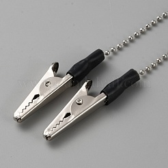 Железная шариковая цепочка с пластиковым зажимом для салфеток&nbsp;AJEW-WH20006-16E