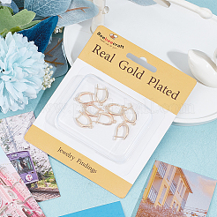 10 шт. латунная фурнитура для сережек-колец с застежкой-защелкой&nbsp;KK-BBC0010-35