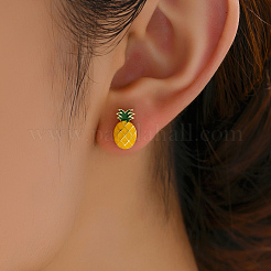 Серьги-гвоздики из латуни в форме ананаса&nbsp;IH2278