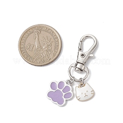 Подвесные украшения из эмалевого сплава с отпечатками лап и кошек&nbsp;HJEW-JM04119