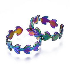 Кольцо-манжета из нержавеющей стали 304 с листовой оберткой&nbsp;RJEW-N038-062