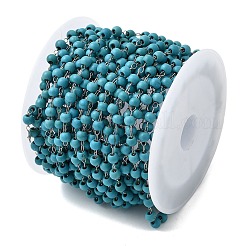 Бусины из синтетической бирюзы ручной работы и круглые звенья из нержавеющей стали 316&nbsp;CHS-L033-09P