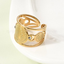 Кольцо-манжета Religion 201 из нержавеющей стали со стразами для мужчин&nbsp;RJEW-Z135-01G