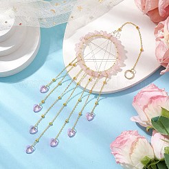 Проволочная обертка из натурального розового кварца&nbsp;HJEW-JM02371-02