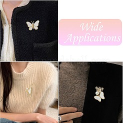 5 шт. 5 стиля броши-бабочки из сплава со стразами&nbsp;JEWB-CJ0001-33