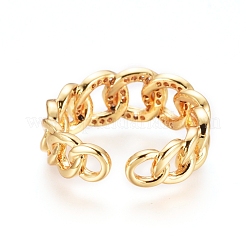 Регулируемые латунные кольца для пальцев&nbsp;RJEW-G096-35G