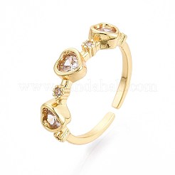 Манжеты из латуни с микро паве кубический цирконий для женщин&nbsp;KK-T071-67G