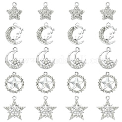 10шт 5 стиля подвески из сплава с кристаллами и стразами&nbsp;FIND-YW0011-73