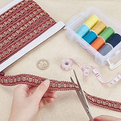 Лента из полиэстера с эффектом металлик&nbsp;OCOR-WH0065-14A