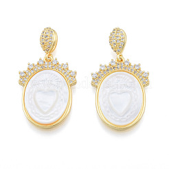 Латунные микропаве прозрачные подвески с фианитом KK-N227-133