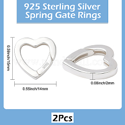 2 шт. 925 кольца-пружинки из стерлингового серебра&nbsp;STER-SC0001-56