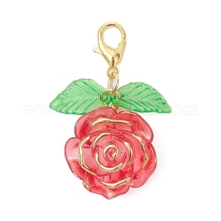 8 шт. подвесных украшений из акрила в виде камелии&nbsp;HJEW-JM04408-01