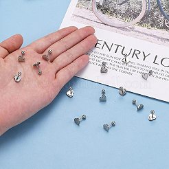 Серьги-штанги для хрящей из нержавеющей стали 201&nbsp;LS-EJEW-R147-38