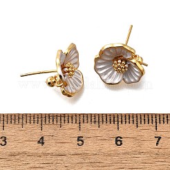 Серьги-гвоздики из латуни с эмалью и штифтами&nbsp;LS-KK-Q048-27G