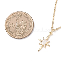 Женские ожерелья-цепочки с подвеской в виде звезды из латуни и стекла 304 из нержавеющей стали&nbsp;NJEW-JN05544