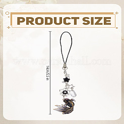 1 шт. ремешки для мобильного телефона из смолы и сплава в виде золотой рыбки и звезды&nbsp;AJEW-LP0004-40B