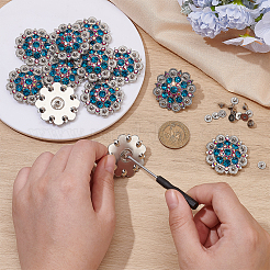 20 шт. заклепки из цинкового сплава со стразами и стеклом&nbsp;BUTT-NB0001-84A