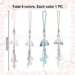 4 шт. акриловые и стеклянные ремешки для мобильных телефонов&nbsp;HJEW-DR00060