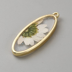 Подвески-цветы из сплава эпоксидной смолы с блестками&nbsp;FIND-TAC0039-015G-A