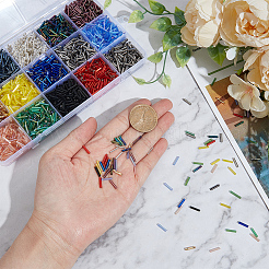 2818 шт. 15-х цветные стеклянные витые бусины-стекляшки&nbsp;SEED-WR0001-13