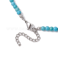 Синтетическая бирюза подвеска в виде морской черепахи и морской звезды ожерелье из бисера&nbsp;NJEW-JN05210-01