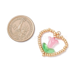 Подвески в виде сердечек и цветов из стеклянного бисера Miyuki&nbsp;PALLOY-MZ01079-03