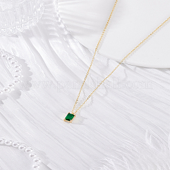 1шт прямоугольные латунные микропаве кубические циркониевые подвески ожерелья для женщин&nbsp;NJEW-LP0003-86