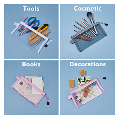 9 шт. 3-х цветные прямоугольные нейлоновые сетчатые мешочки для ручек&nbsp;AJEW-NB0005-89